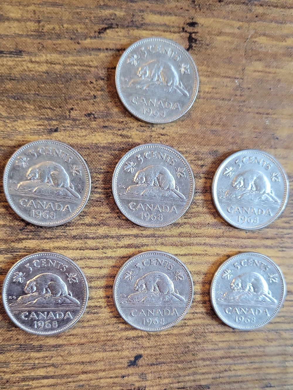 Vintage Canadian 5 Cents Coin Set - 1968